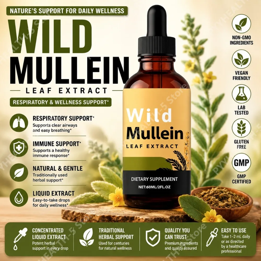 Herbal Wellness Drops - Tetes Daun Mullein Liar dengan Jahe,