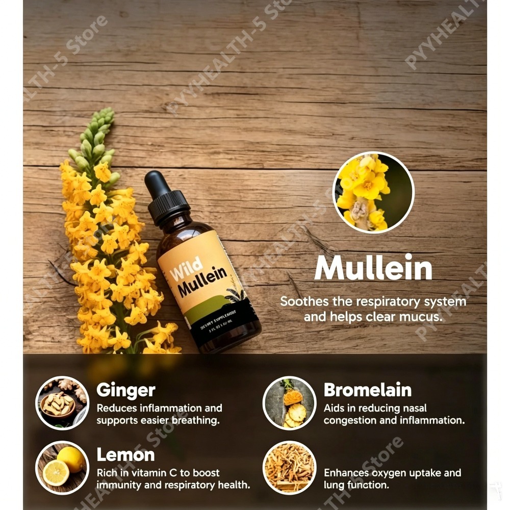 Tetes Daun Mullein Liar dengan - Herbal Wellness Drops ulasan dan harga
