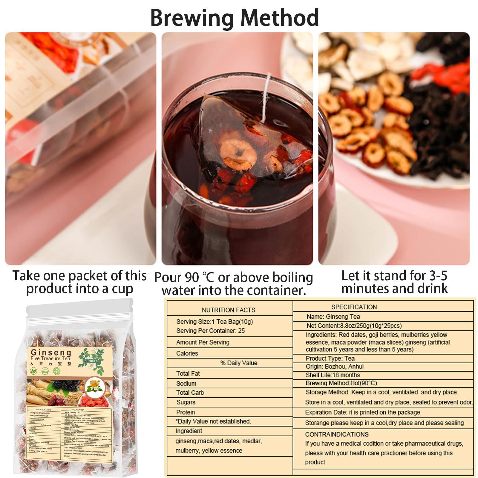 Teh Ginseng Lima Harta Karun,  - Herbal Wellness Products ulasan dan harga